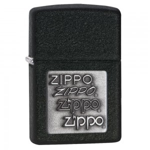 Black Crackle Silver Zippo Logo Windproof Lighter